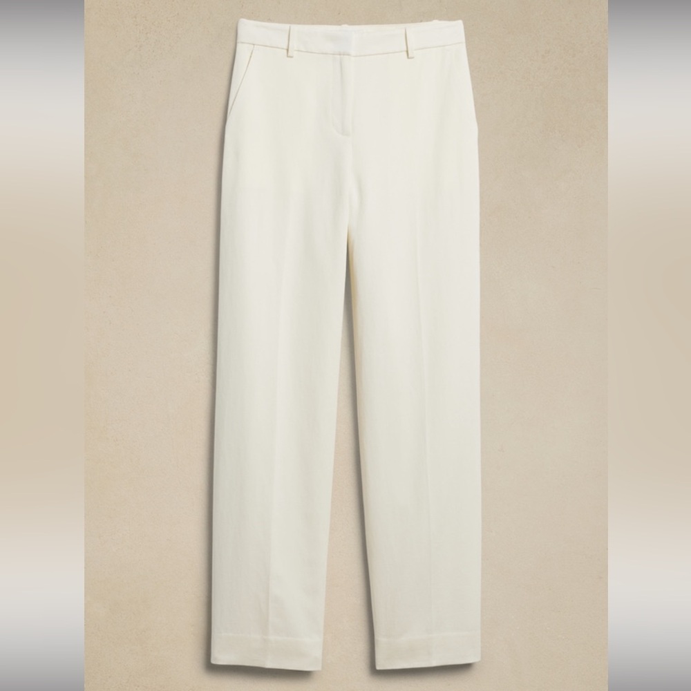 Banana Republic Seahaven Straight Italian Cotton Linen Pant NWT Size 0